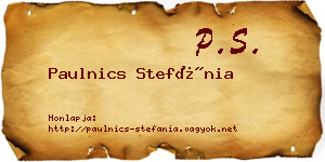 Paulnics Stefánia névjegykártya